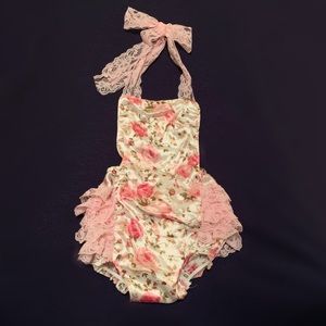 Satin Ruffled Romper